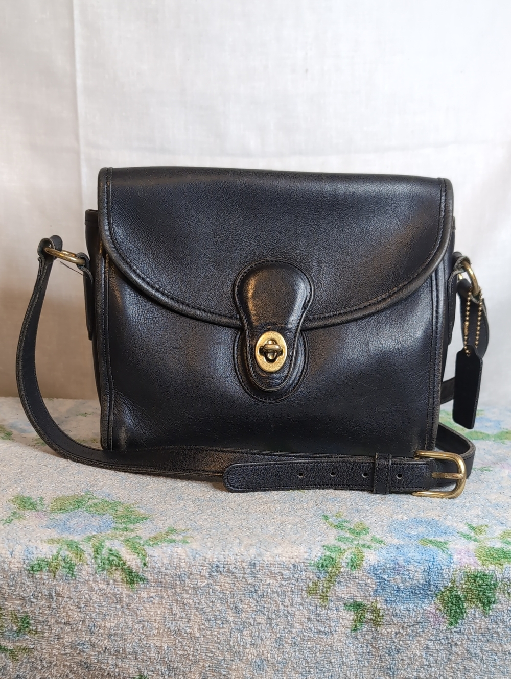 Vint. 90s Coach Devon 9908 Crossbody Satchel Purse Black